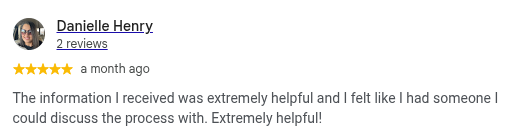 Google review from Danielle Henry, 5 stars, a month ago