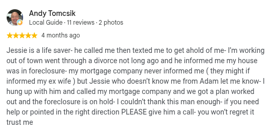 Google review from Andy Tomcsik, 5 stars, 4 months ago