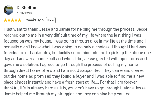 Google review from D. Shelton, 5 stars, 3 weeks ago