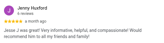 Google review from Jenny Huxford, 5 stars, a month ago