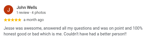 Google review from John Wells, 5 stars, a month ago