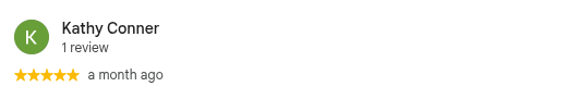 Google review from Kathy Conner, 5 stars, a month ago